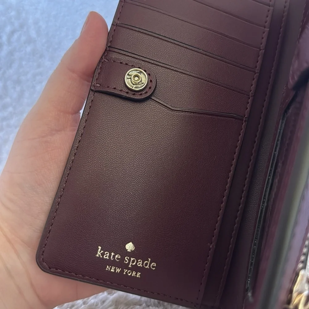 Kate Spade Large Burgundy Slim Wallet - Picture 4 of 7